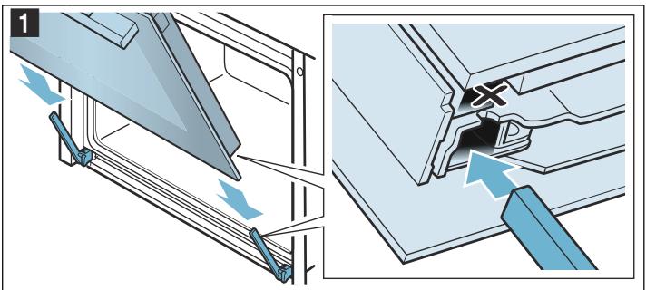 BOSCH CMG636BS1 - Accrocher la porte de l'appareil - 1