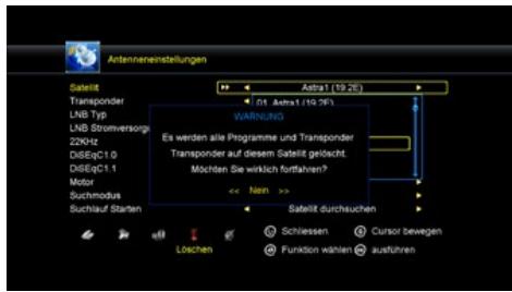 MEGASAT 601Â V2Â HD - Satellit löschen: - 1