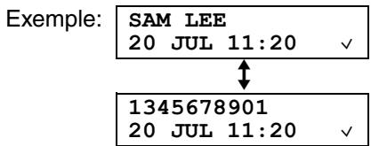 Example: SAM LEE 20 JUL 11:20 ✓ ↓ 1345678901 20 JUL 11:20 ✓