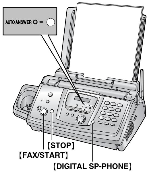 AUTO ANSWER ○ [STOP] [FAX/START] [DIGITAL SP-PHONE]