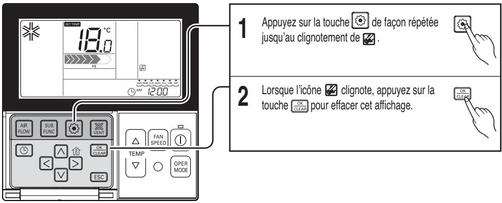 LG MU4M25.U44  -  MU4M27.U44 - Réglage des fonctions - annulation de l'indicateur de filtré - 1