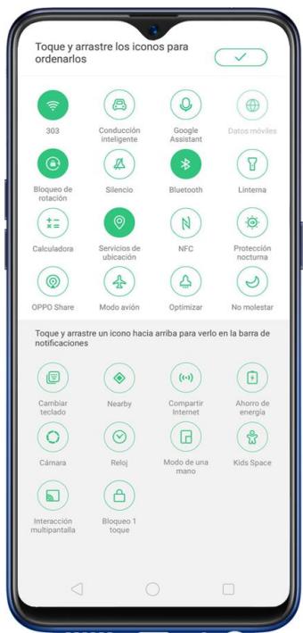OPPO AX 7 - Centre de contrôle, notification et barre d'état - 1