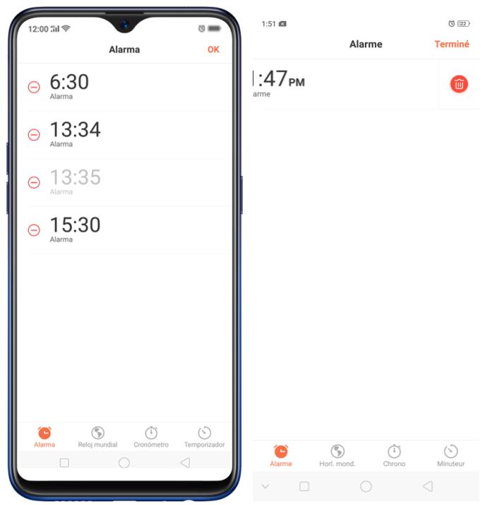 OPPO AX 7 - Définir les réveils - 5