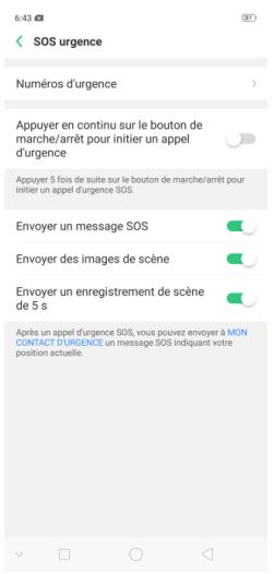 OPPO AX 7 - SOS d'urgence - 8