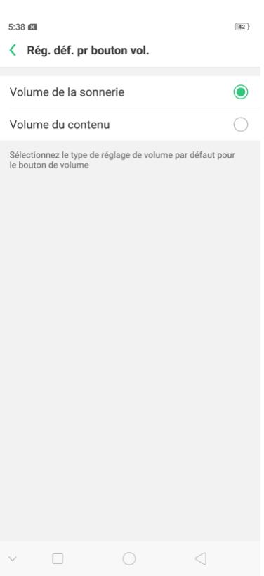 OPPO AX 7 - Réglage du bouton de volume par défaut - 2