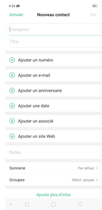 OPPO AX 7 - Ajouter un contact - 3