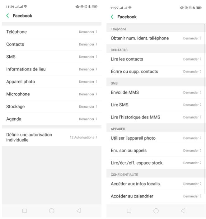 OPPO AX 7 - Autorisations de confidentialité - 6