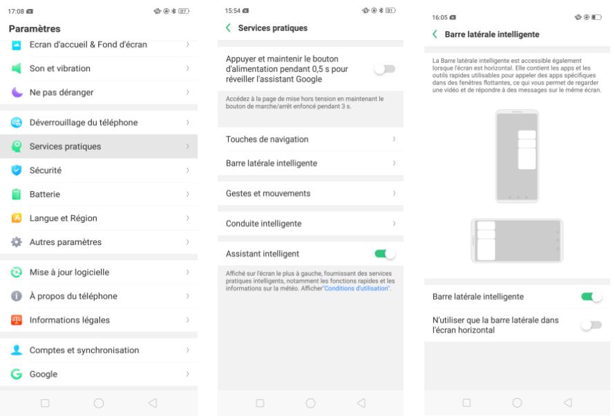 OPPO AX 7 - Barre latérale intelligente - 1