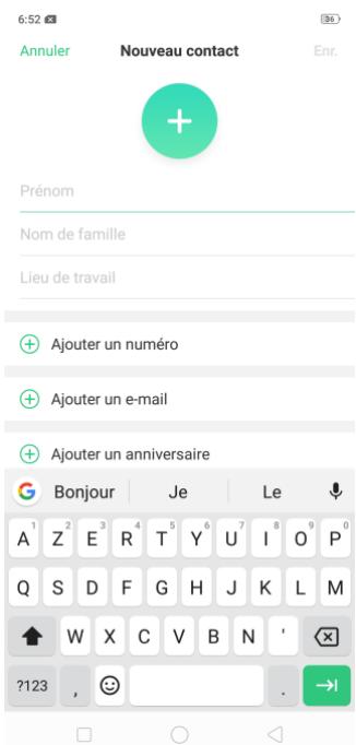 OPPO AX 7 - Ajouter un contact - 2