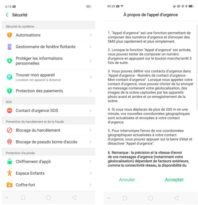 OPPO AX 7 - SOS d'urgence - 1