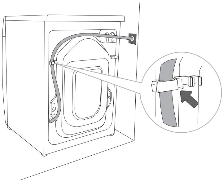 GORENJE WEI843 - Installation sécurisée du flexible de vidange - 3