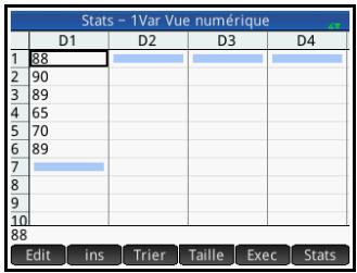 HP NW249AA GRAPHIQUE 39GII - Recherche de valeurs statistiques pour des listes - 7