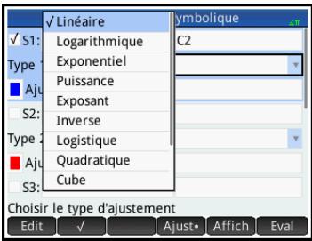 HP NW249AA GRAPHIQUE 39GII - Choix des colonnes de données et de l'ajustement - 3