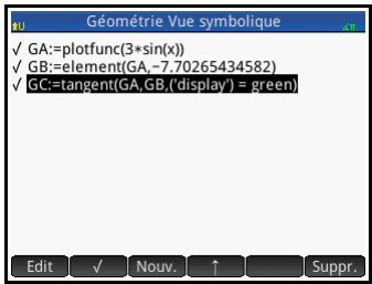 HP NW249AA GRAPHIQUE 39GII - Création d'un point dérivé - 2