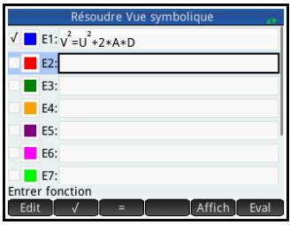 HP NW249AA GRAPHIQUE 39GII - Effacement de l'application et définition de l'équation - 2