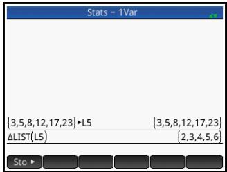 HP NW249AA GRAPHIQUE 39GII - Recherche de valeurs statistiques pour des listes - 1