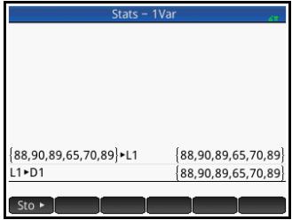 HP NW249AA GRAPHIQUE 39GII - Recherche de valeurs statistiques pour des listes - 5
