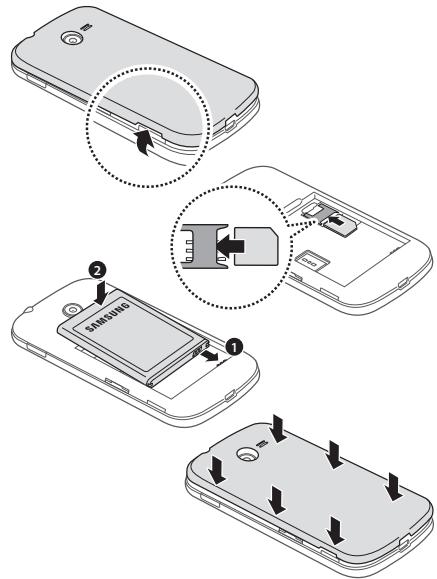 SAMSUNG GALAXY A20E - Installer la carte SIM ou USIM et la batterie - 2