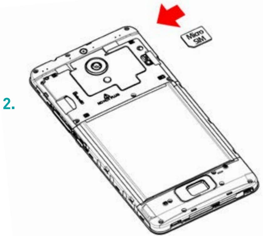 WIKO LENNY 3 MAX - - Inserarea cartela SIM - 1 SIM - 2