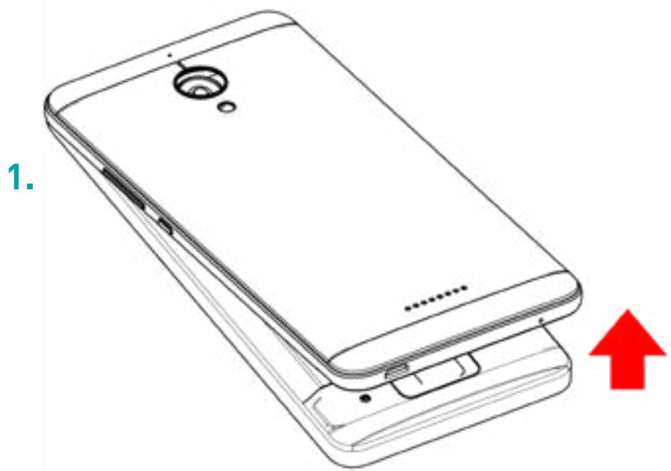 WIKO LENNY 3 MAX - ~ Inserção dos cartões SIM - 2 SIM - 1