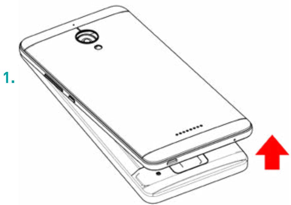 WIKO LENNY 3 MAX - - Inserting the SIM cards - 2 SIM - 1