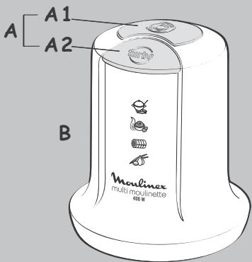 MOULINEX MINI-HACHOIR MULTIMOULINETTE 3 LAMES AT714G32 - Moulinex multi moulinette - 2