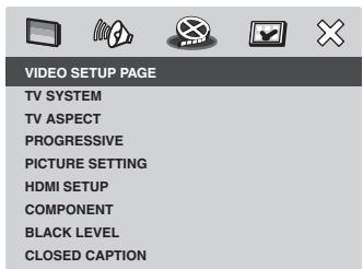 MARANTZ DV 3002 - Configurazione della pagina VIDEO SETUP - 1