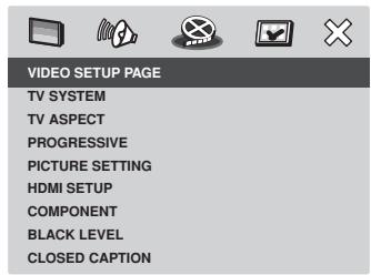 MARANTZ DV 3002 - Setting up the VIDEO SETUP page - 1