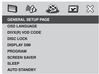 MARANTZ DV 3002 - Setting up the GENERAL SETUP page - 1