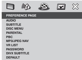 MARANTZ DV 3002 - Opstellen van de PREFERENCE-pagina - 1