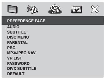 MARANTZ DV 3002 - Réglage de la page CONFIGURATION PREFERENCE - 1