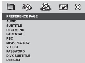 MARANTZ DV 3002 - Configurazione della pagina PREFERENCE - 1