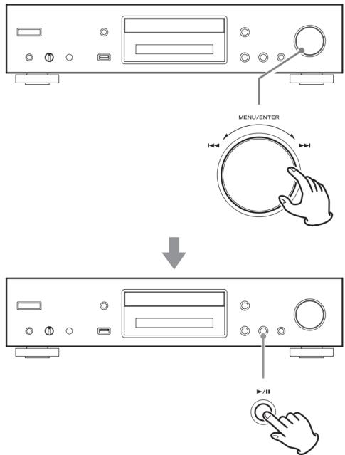 TEAC CDP650 - Tournez la molette MENU/ENTER (◄◄/►►) pour sélectionner une piste et appuyez sur la touche Lecture/Pause (► / II). - 1