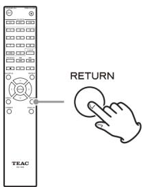 TEAC CDP650 - Une fois les réglages terminés, appuyez sur la touche RETURN pour fermer l'écran de menu. - 1
