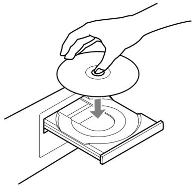 TEAC CDP650 - Placez un disque sur le tiroir avec sa face sérigraphiée vers le haut. - 1
