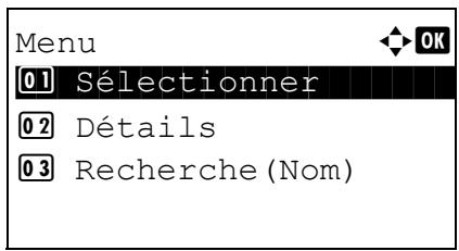 KYOCERA 1030 & FS-1030D,MV - Recherche dans le carnet d'adresses - 1