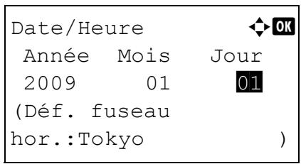 KYOCERA 1030 & FS-1030D,MV - Configuration de la date et de l'heure - 12