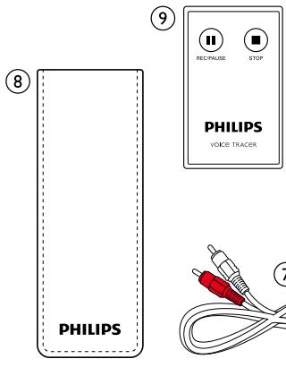 PHILIPS REC/PAUSE STOP PHILIPS VOICE TRACER ⑧ ⑨ ⑦