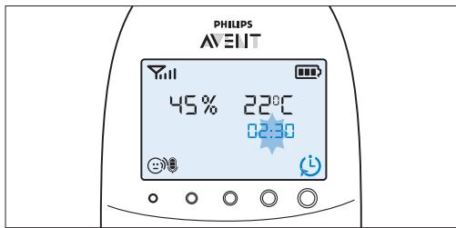 PHILIPS AVENT ECOUTE-BEBE SDC620 - Impostazione e uso del timer della poppata - 1