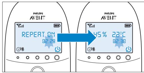 PHILIPS AVENT ECOUTE-BEBE SDC620 - Repetir o temporizador da alimentacao - 1