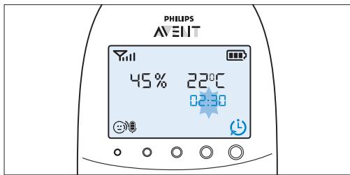 PHILIPS AVENT ECOUTE-BEBE SDC620 - Indstilling og brug af madningstimer - 1