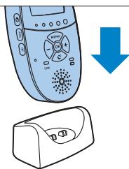 PHILIPS AVENT ECOUTE-BEBE SDC620 - Opladning af foraeldreenheden - 2
