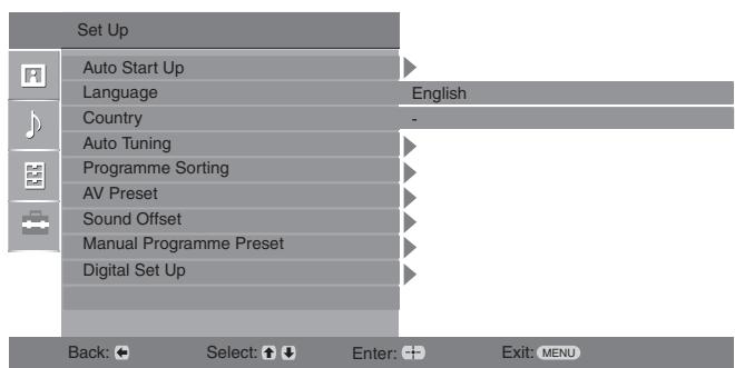 SONY RM ED012 - Set-up menu - 1