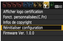 CANON EOS 77D - MENU Rétabillisement des réglages par défaut de l'appareil photo - 1