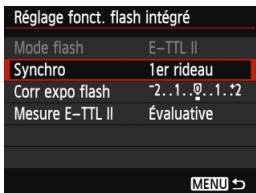 CANON EOS 77D - [Réglage fonct. flash intégré] et [Réglage fonct. flash externe] - 1