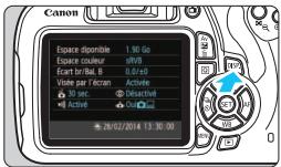 CANON EOS 77D - DISP. Vérification des réglages de l'appareil photo - 1