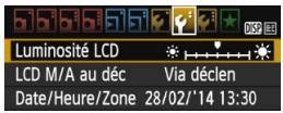 CANON EOS 77D - MENU Reglage de la luminosité de l'écran LCD - 1