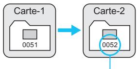 CANON EOS 77D - [Continue]: Mème si vous avez remplace la carte ou créé un dossier, la numération des fichiers se poursuit dans l'ordre. - 1