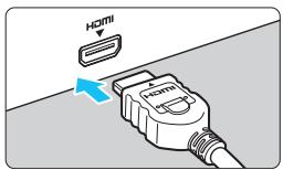 CANON EOS 77D - Branchez le cable HDMI sur l'appareil photo. - 1