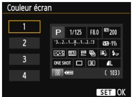 CANON EOS 77D - MENU Modification des couleurs de I'ecran des réglages de prise de vue - 2